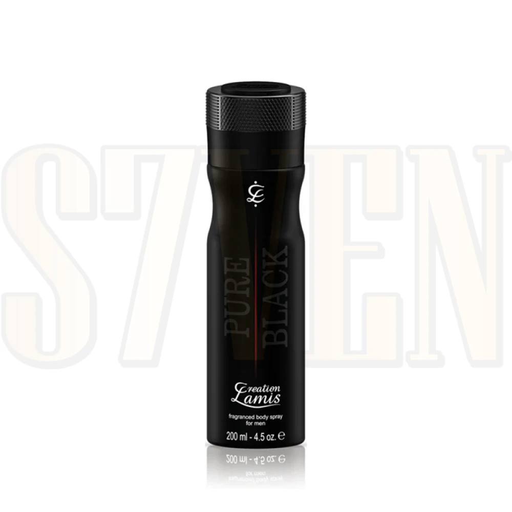 Perfume Body Spray Creation Lamis Pure Black Masculino 200ml